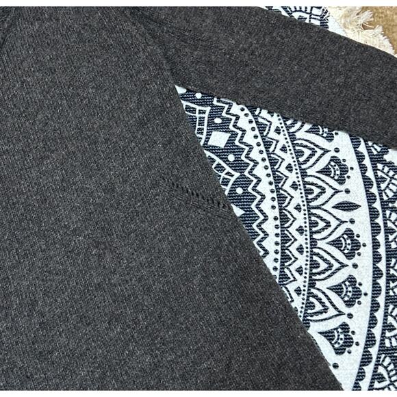 RENE VAN DER WIJCK Lambswool Blend Open Cardigan Sweater M Star Elbow Knit Gray - Picture 7 of 9